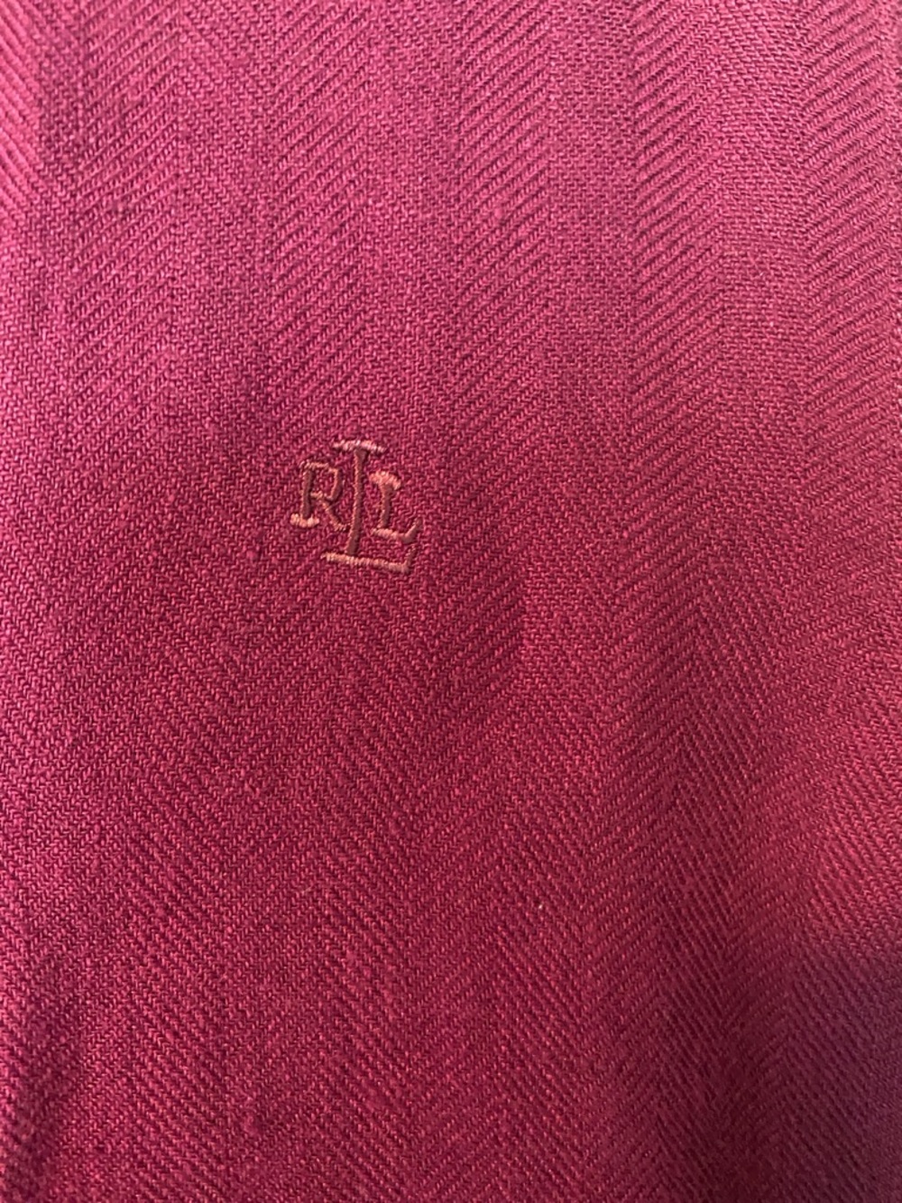 Ralph Lauren Women's Linen Button-Down Shirt in Berry Color - Picture 5 of 8